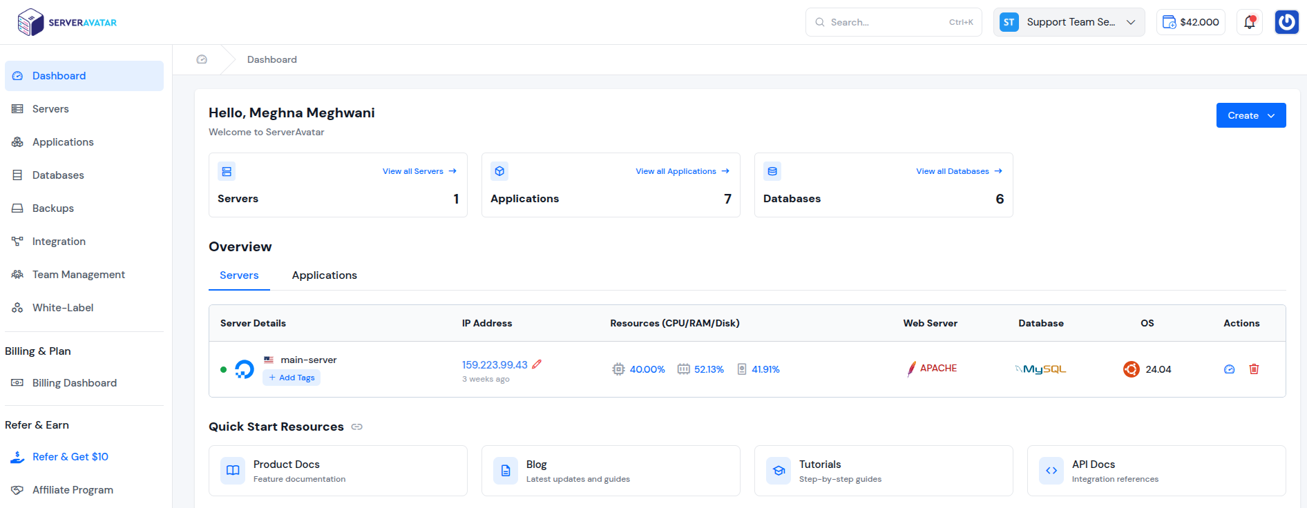 ServerAvatar Dashboard - SslForWeb